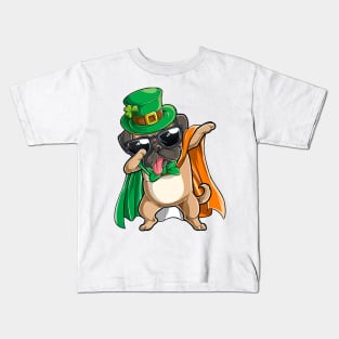 Dabbing Pug St Patricks Day Boys Leprechaun Irish Kids T-Shirt